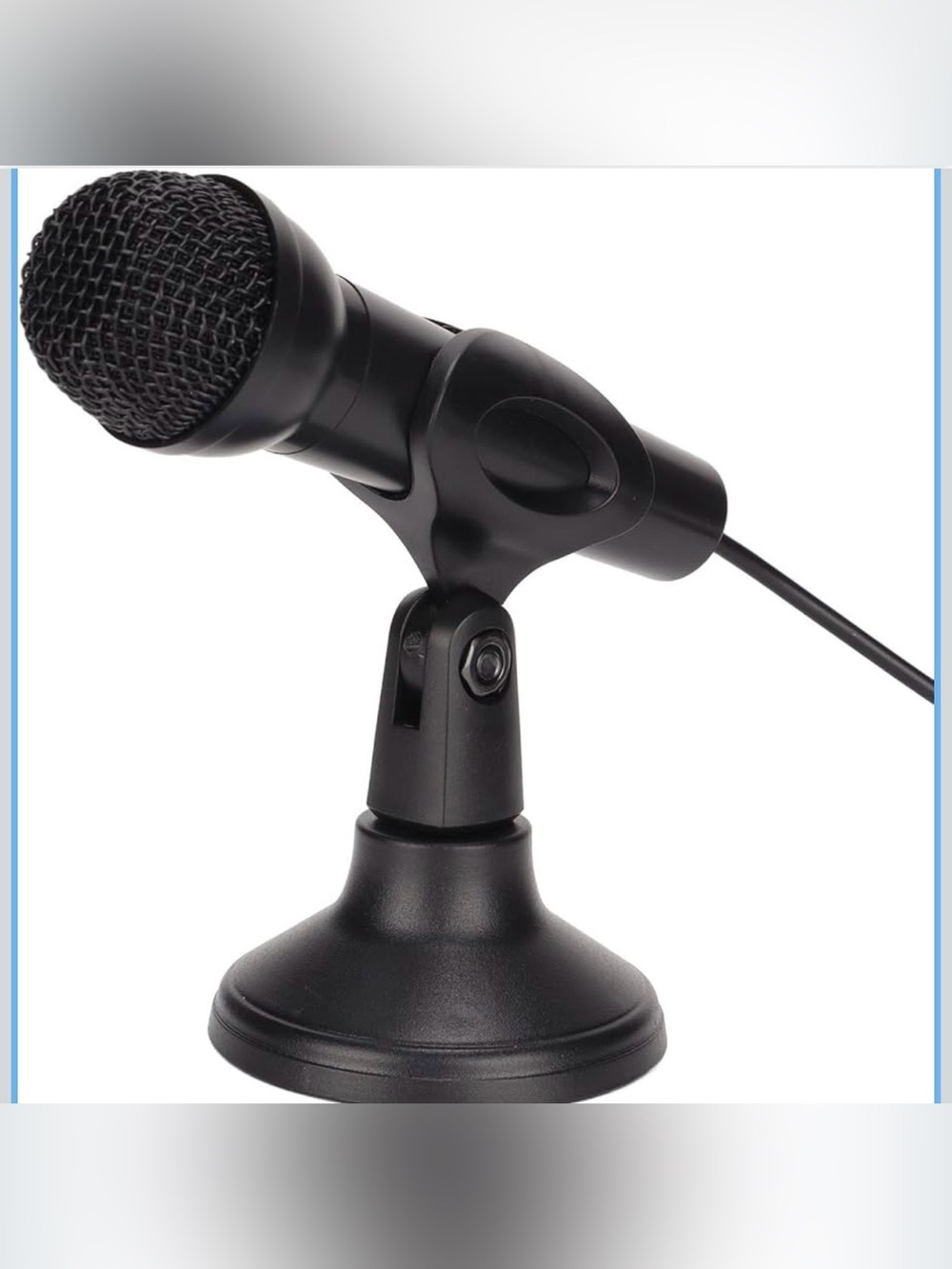 Black Desktop Wired Microphone with Adjustable Stand